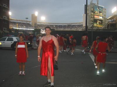 Lars aka S&M with a Padres Baseball game in the backgroud