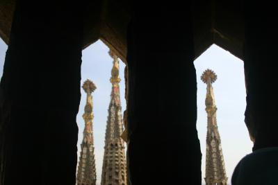 Sagrada Familia towers from inside one of the towers