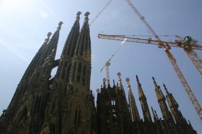 Sagrada Familia - wide angle of the construction