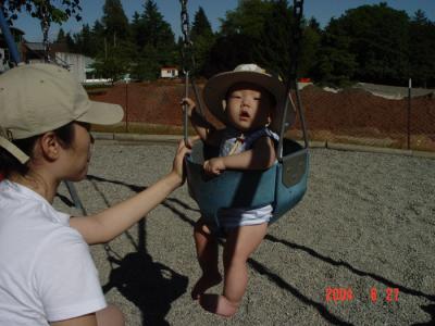 AJ's first real swing ride
