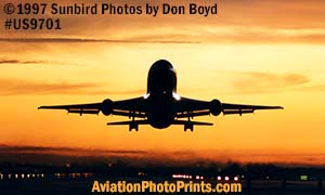 L1011 takeoff at sunset aviation stock photo #US9701print