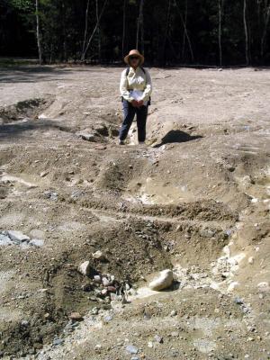 Debbie in the sinkhole!