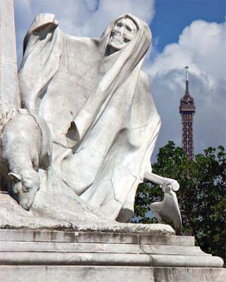 Monument to Pasteur and Eiffel Tower