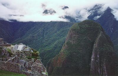 The now familiar Putucusi Mountain has quite an effect there, but you seldom see it in photos of 
Machu Picchu.