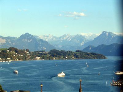 Lake Lucerne, with the Alps in the distance