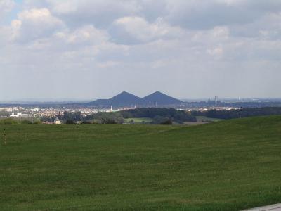 Hills at a mining site in the distance