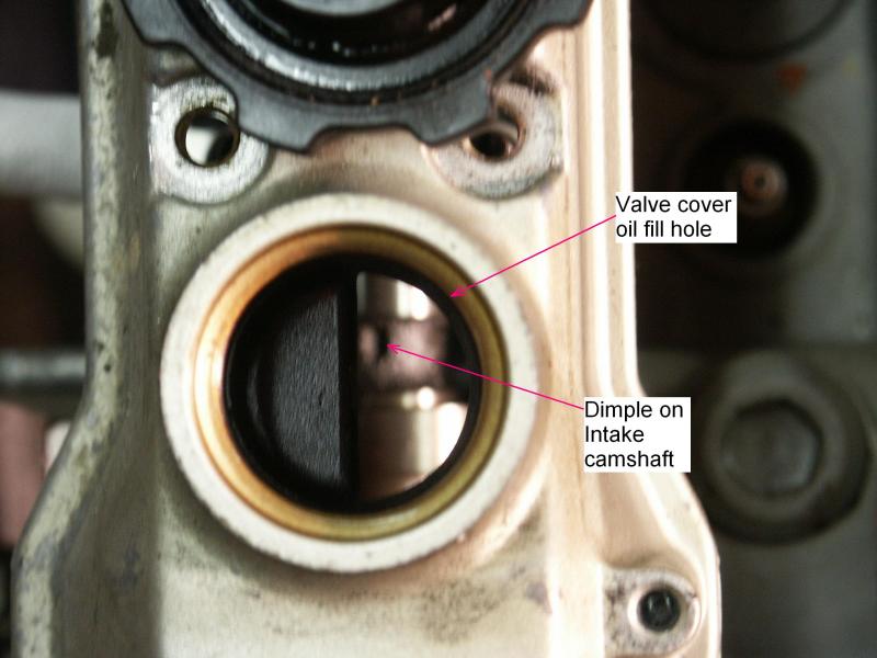 intake camshaft dimple