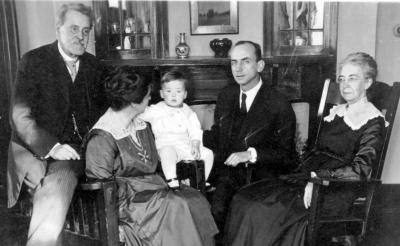 Charles Henry Day Fisher, Stella, Dave, Stewart, & Emma (Haigh) Fisher in China, 1918