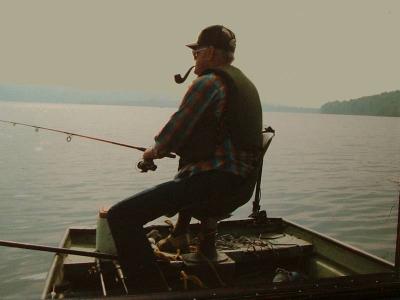 Clyde fishing on Kentucky Lake