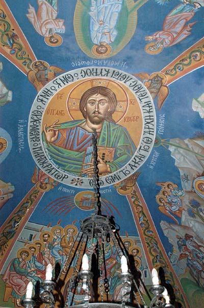 Inside the Orthodox Church on the summit of Likavitos Hill