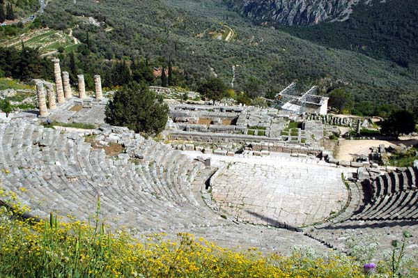 Theatre of Delphi and Temle of Apollo