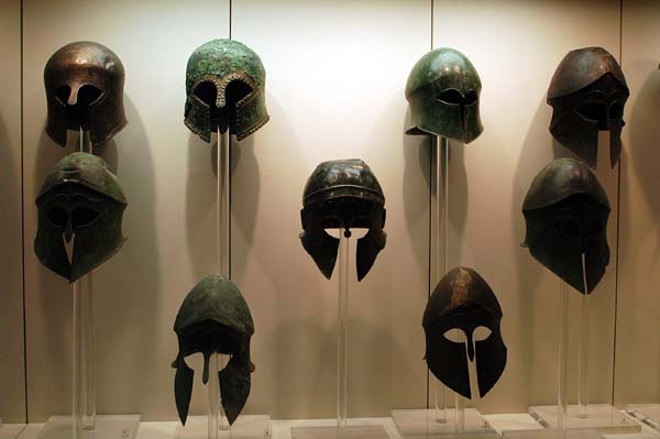 Olympia Museum - ancient bronze helmets