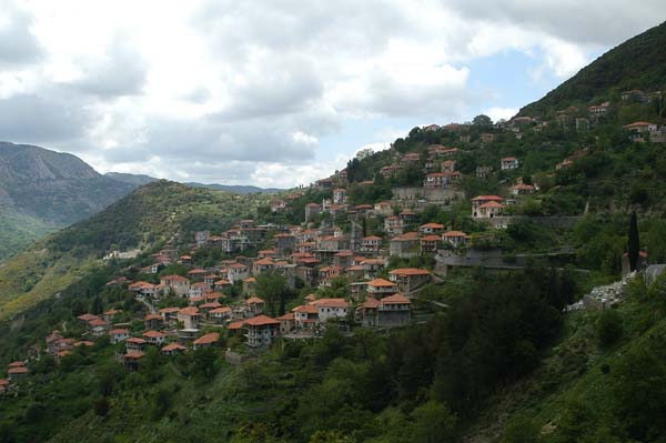Lagadia, like many Greek towns, is perched on the side of a mountain