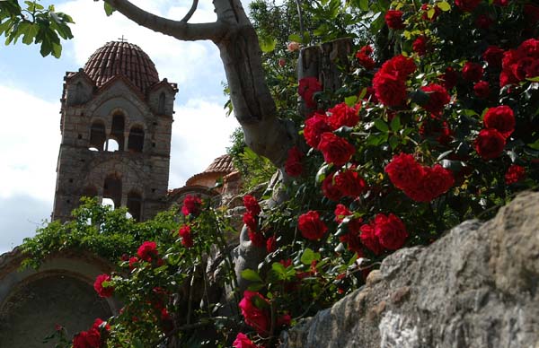 Monestary of Pandanassas, the only area of Mystras still inhabited