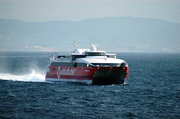 Fast ferry overtaking us