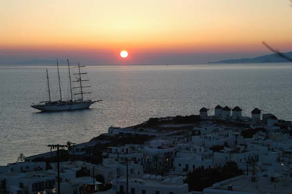 Sunset from the hotel, Mykonos