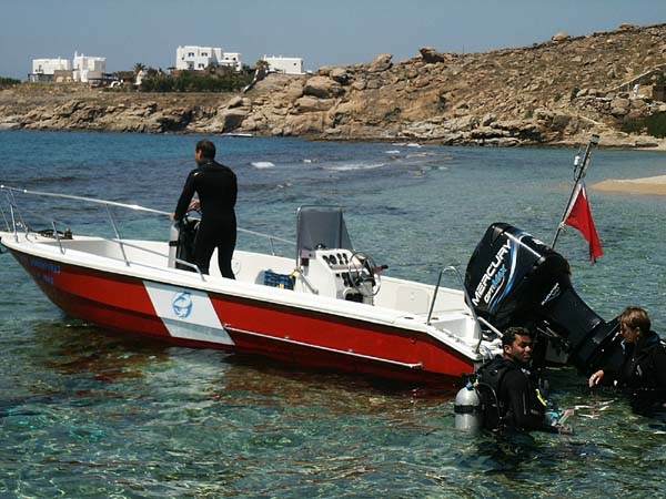 Boarding the dive boat