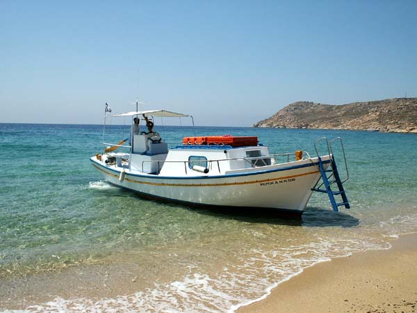 Small boats take you from beach to beach