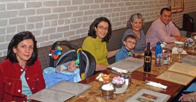 Dinner at the Caspian - Sharmin Diangelo; Tristan & Mother Mojdeh Poul; Grandma Nahid Sadaghiani & Uncle Farhood Sadaghiani