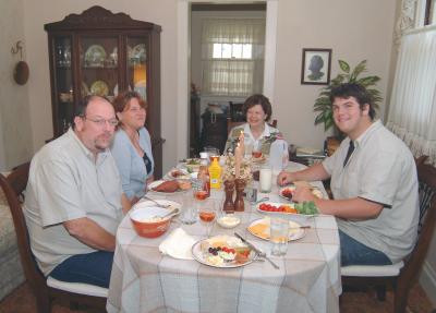 Paul, Debbie, Susan and Andy at the Dining Table at the Dining Table 7-7-04