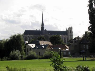 Amiens: the cathedral from a park