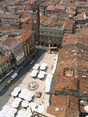 Piazza Erbe from the Torre dei Lamberti