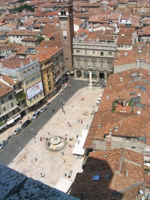 Piazza Erbe from the Torre dei Lamberti