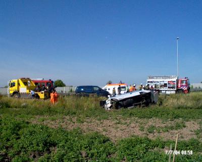 Ongeval met beknelling Fergusonbrug. 7 juli 2004