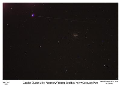 Gobular Cluster, M4 w/Passing Sat