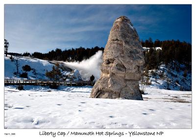 Liberty Cap at Mammoth Hot Springs