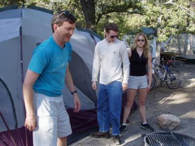 Tom, Brandon, and Michelle at our Mather campsite