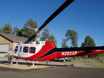 Mark and the single-engine search and rescue / firefighting chopper