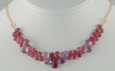 Pink Tourmalines and Amethyst