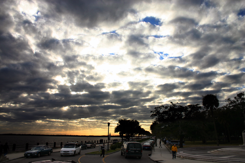 sunset on the battery