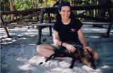 Christina with an orphaned peccary