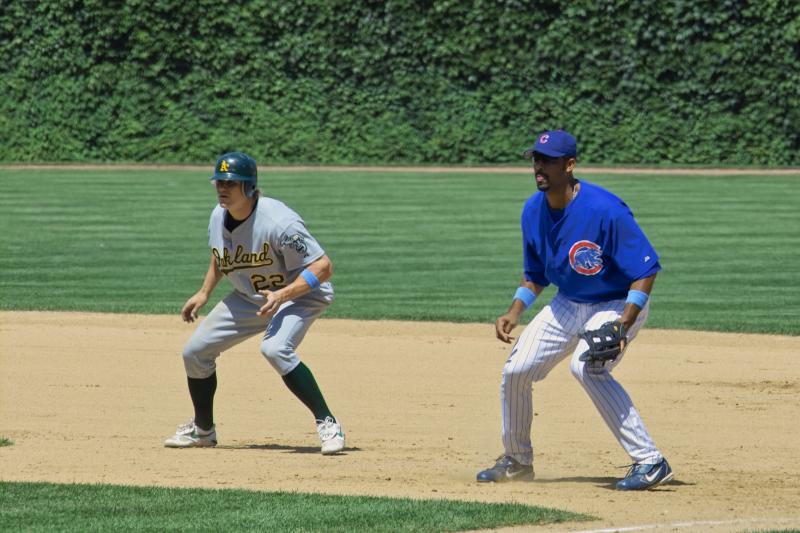 Derek Lee holding runner