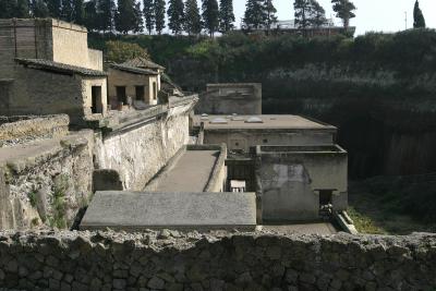 This house was on the beach 2000 years ago. I believe the new Herculaneum is 60' higher than the original.