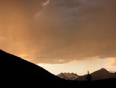 Sunset shower over Mt. Prophet