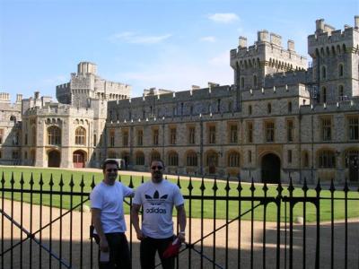 Clint and Nigel at Windsor Castle.  The gang had a day trip which included the Castle, Thorpe Park and Stonehenge at sunset.