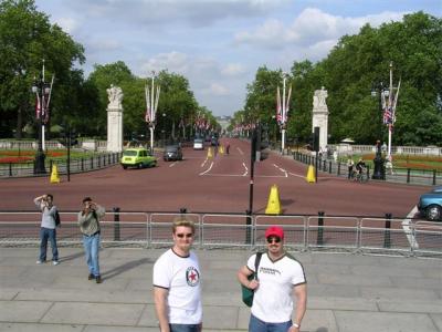 Looking down towards Trafalgar Square on the Mall from Buckingham Palace.