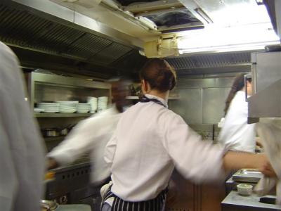 The rush of the kitchen service.