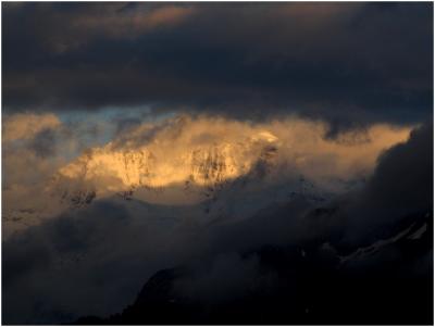 Sun setting on the Alps