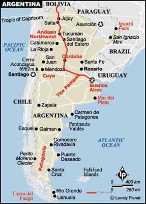 Kaart van Argentini
