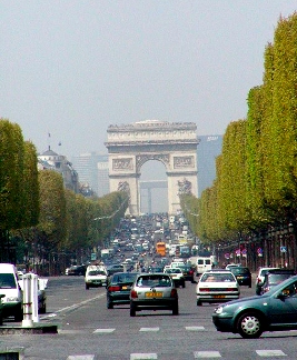 Arc de Triomphe and Champ-Elysees. Part of the Champ-Elysees was built in the early 1600's. (1)