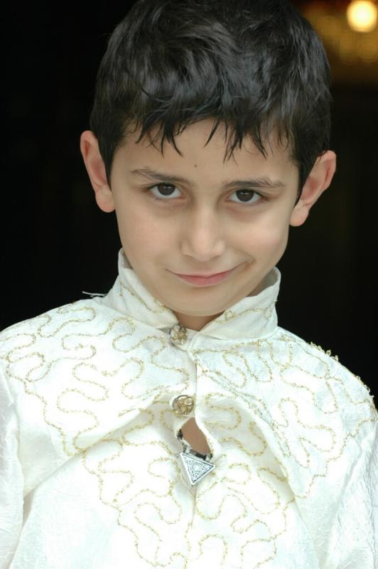 Istanbul at Selimiye Mosque boy in circumcision dress