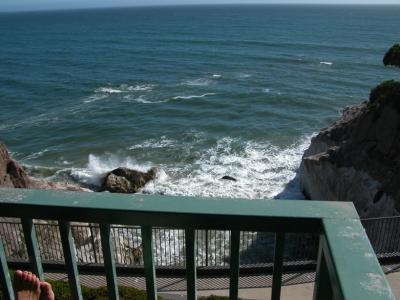 View from our balcony at Shore Cliff Lodge, Pismo Beach, California