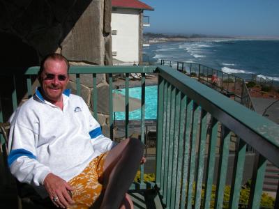 Doug on the balcony, Pismo Beach, California