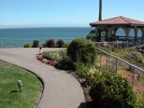 View from our balcony of gazebo at Shore Cliff Lodge, Pismo Beach, CA