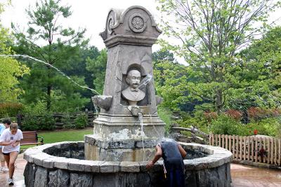 The talking fountain also squirts people as they pass by it.