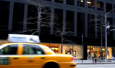 blurred taxi